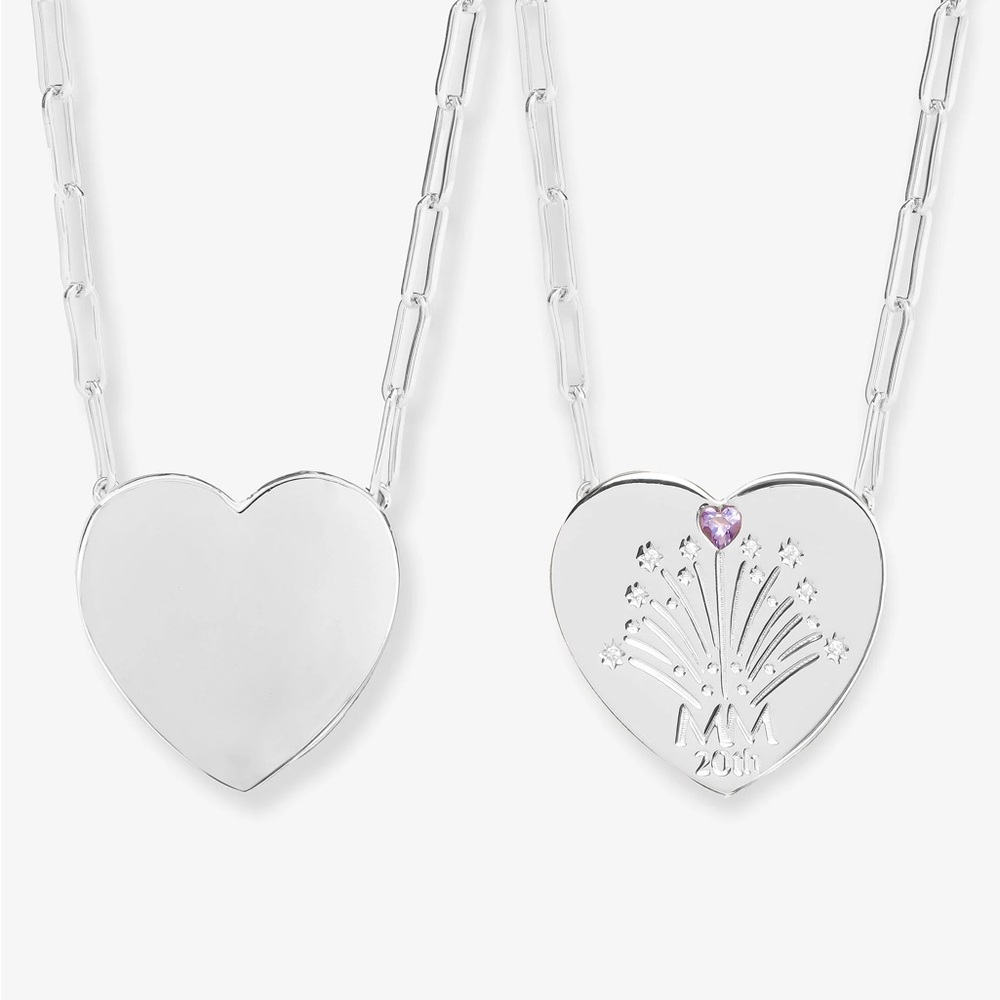 NWT - MELINDA MARIA Limited Edition Silver Heart Necklace - Picture 2 of 5